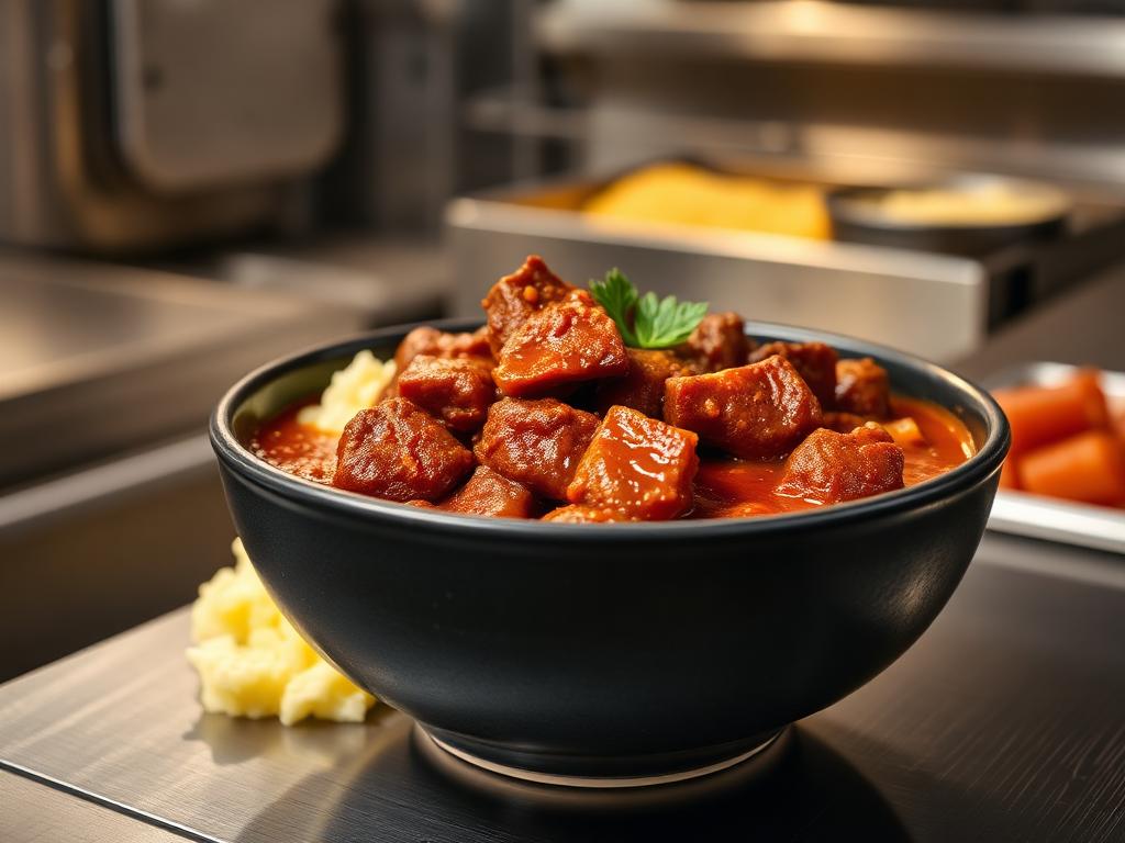 Beef Goulash & Mashed Potatoes — chef-prepared frozen meal